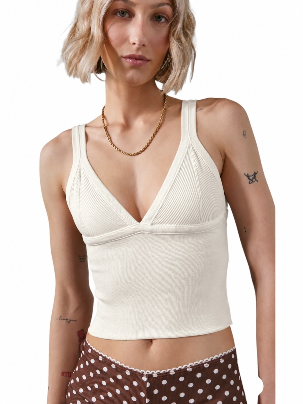 UO Out From Under Jade Seamless Knit Cutout Tank Top XL Balletcore Coquette Y2K